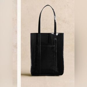 Sezane cavas leather Black Tote Bag